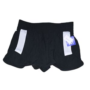 Women's JoyLab Black and White Athletix Shorts, Built In Briefs, Large, NWT!!